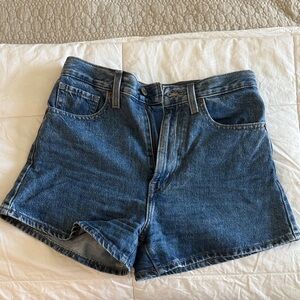Levi's Dark Blue High Waisted Mom Shorts